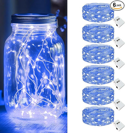6-Pack Christmas Twinkle Lights, Waterproof for Yard