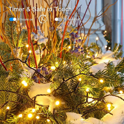 4-Pack 160ft Christmas LED String Lights, Waterproof Timer Lights