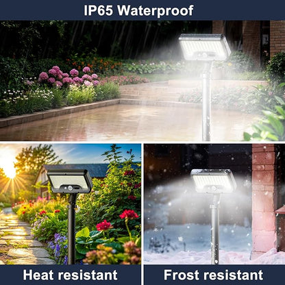 Tryme Solar Motion Lights Outdoor Waterproof 92 LEDs Bright Pathway Lights with Adjustable Angle & 3 Modes for Walkway, Driveway, Sidewalk, Garden, Yard, Patio, Landscaping (2 Pack)
