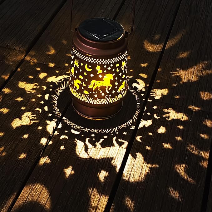 Unicorn Solar Lanterns Outdoor Waterproof, Garden Decor Metal High Brightness LED Light, Solar Hanging Lantern for Garden,Yard,Patio,Lawn, Landscaping (Unicorn)