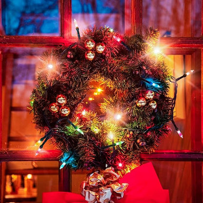 Tcamp Battery Operated Christmas Lights Outdoor Indoor, 33ft 100LED Christmas Tree Lights with Remote Timer, 8 Modes Waterproof Fairy String Lights for Christmas Tree Wreath Party Decor (Colored)