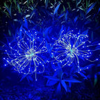 2-Pack Blue Solar Path Lights, Outdoor Garden LED