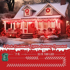 4-Pack 400 LED Christmas Twinkle Lights, 132ft Waterproof for Porch