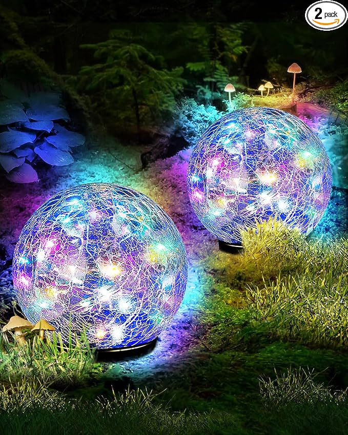 2-Pack Solar Landscape Lights for Driveway
