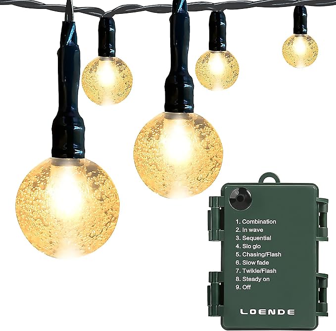 Outdoor String Lights, 16ft Warm White Waterproof LED