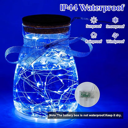 16ft Blue Outdoor Edison String Lights, Weatherproof