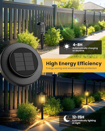 Solar Pathway Lights, 6 Pack Solar Light Outdoor IP65 Waterproof, Garden Lights Solar Powered, Outside Decor Landscape Lighting for Yard, Path, Driveway, Walkway (Warm White)