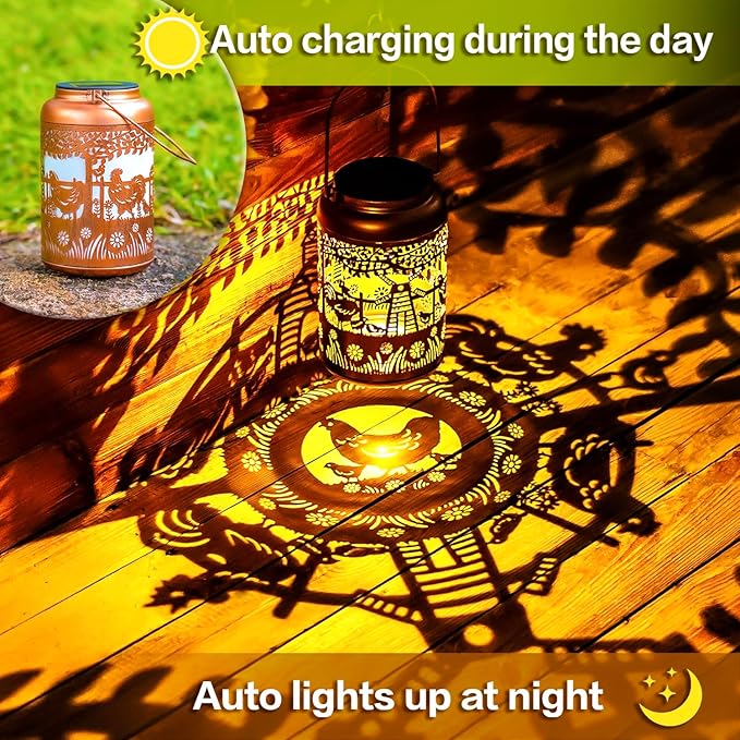Garden Solar Lanterns, Waterproof LED Outdoor Lights