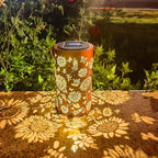 2-Pack Rustic Sunflower Solar Lanterns for Backyard, Waterproof LED