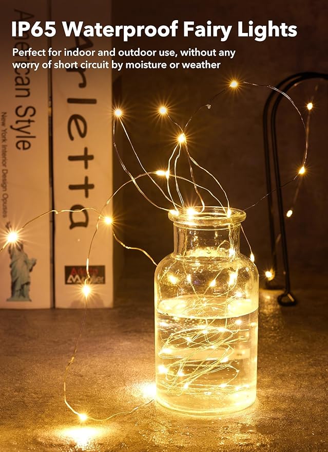 24-Pack 7ft LED Patio String Lights, Waterproof Outdoor