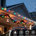 200 LED Christmas Twinkle Lights, 66ft Waterproof for Backyard