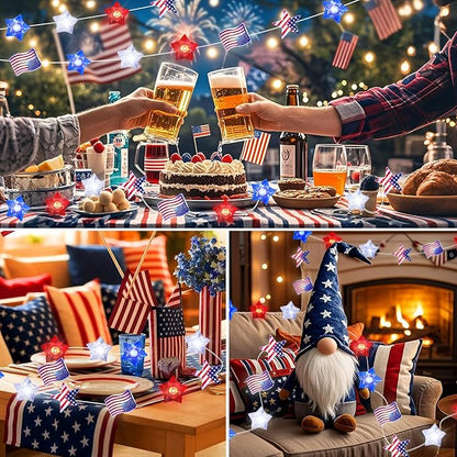 White Backyard String Lights, 16ft Weatherproof LED