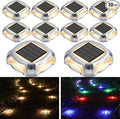 10-Pack Solar Deck Lights, RGB Waterproof LED