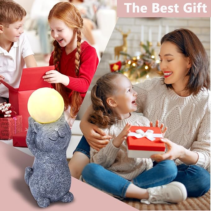Solar Cat Garden Statue Light, Outdoor Decor