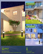 2-Pack Warm White Solar Path Lights, Outdoor Driveway LED