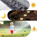 Solar Flat Disk Lights 12-Pack, Waterproof Garden