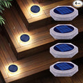 4-Pack Warm White Modern Solar Patio Lights, Outdoor LED