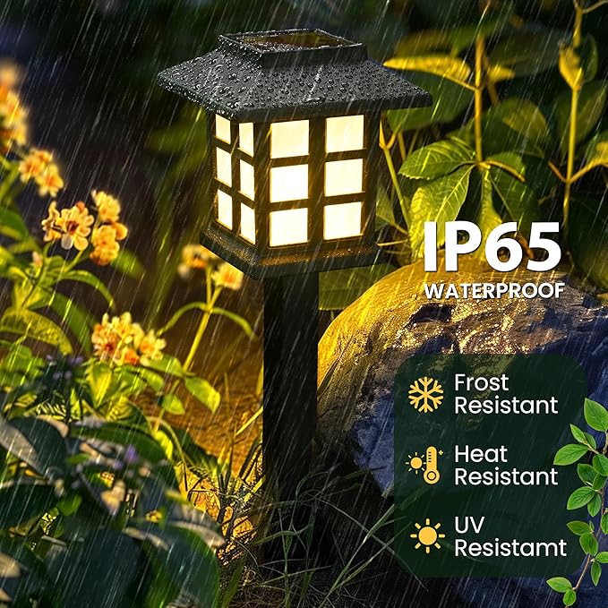 8-Pack Solar Path Lights, Outdoor Walkway LED