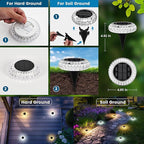 6-Pack In-Ground Solar Lights, Flat LED Walkway