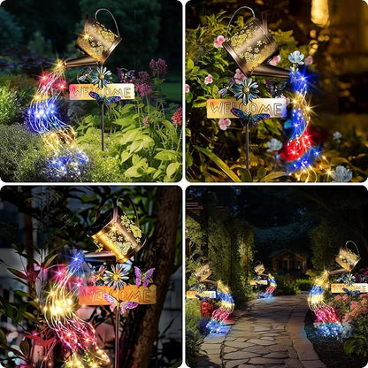Solar Watering Can Light, Solar Lights Outdoor Decor, Garden Decor Lights for Yard, IP65 Waterproof Hanging Lantern Lights, Gifts for Women Mom, for Yard Patio Lawn Pathway Landscape (Multicolour)
