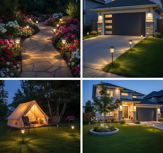 6-Pack IP65 Solar Landscape Lights for Walkway