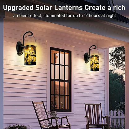 Solar Lantern Outdoor Waterproof Bird Garden Decor Birthday Gifts for Women Mom Grandma Hanging Solar Lights Metal Decoration Outside for Yard Patio Backyard Porch