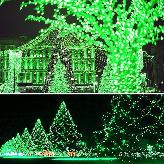 St Patricks Day Decoration Lights 33Ft 100LED Christmas Green Lights Outdoor Waterproof Green String Lights for Garden Party Holiday Halloween Decoration