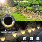 8-Pack Warm White Flat Solar Walkway Lights, Waterproof LED