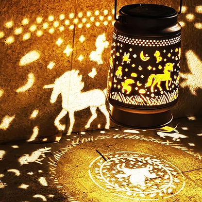 Unicorn Solar Lanterns Outdoor Waterproof, Garden Decor Metal High Brightness LED Light, Solar Hanging Lantern for Garden,Yard,Patio,Lawn, Landscaping (Unicorn)