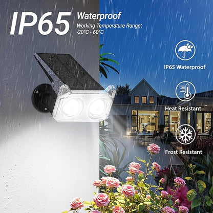LETMY Solar Spot Lights Outdoor Waterproof with Bigger LED, Auto ON/Off 135°Adjustable Solar Lights Outdoor, 2-in-1 Wall Lights & 2 Modes Landscape Spotlights for Tree Yard Pathway Garden Decor 2Pack