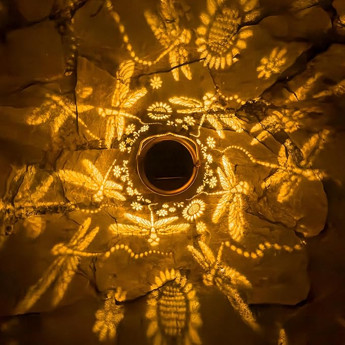 Elegant Dragonfly Solar Lanterns for Patio, Waterproof LED