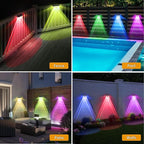 Warm White Sleek Solar Fence Lights, Outdoor LED
