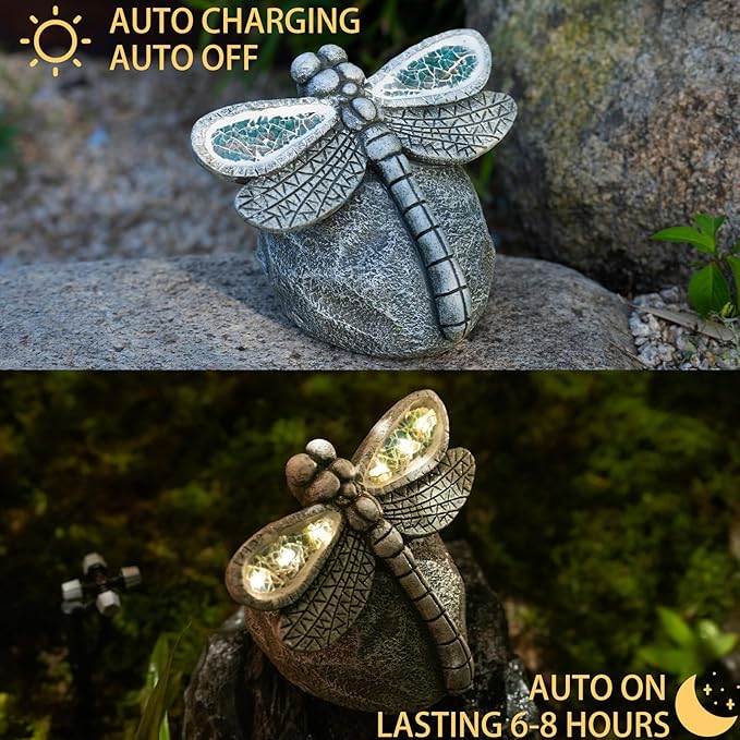 Solar Dragonfly Statue Light, Yard Decor