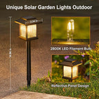 10-Pack Solar Pathway Lights, Waterproof LED Yard Lights