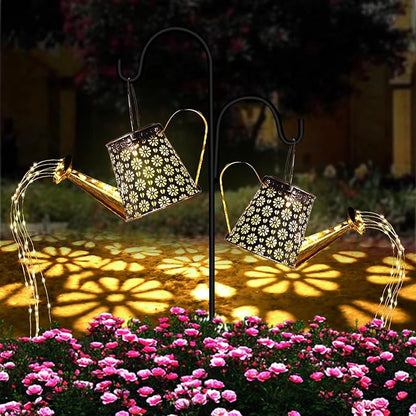 Solar Watering Can with Lights, 2Pack Solar Light Garden Decor for Outside, Pathway Walkway Patio Yard Outdoor Decoration Gift (Warm White 90LED)