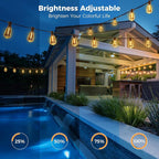 100ft Edison Bulb Patio String Lights, Waterproof