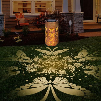 Mothers Day Gifts for Mom Grandma - Birthday Gifts for Women, 2 Pack Butterfly Solar Lanterns Outdoor Waterproof, Butterflies Solar Lights Outdoor Hanging Garden Decor for Outside