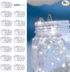 15-Pack Christmas String Lights, 6ft 20 LED Waterproof Twinkle Lights