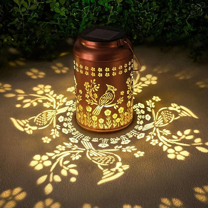 Cardinal Solar Lanterns Outdoor Waterproof Garden Decor,Birthday Gifts for Women Men Mom Grandma Cardinal Hanging Solar Lights Metal Bird Decorative Lantern for Yard, Patio, Lawn,Pathway, Landscape