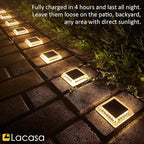 8-Pack Warm White Solar Path Lights, Outdoor Walkway LED