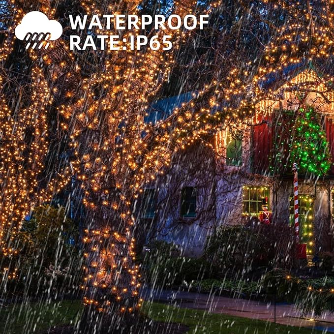 33ft 100 LED String Lights,Battery Christmas Music Light Waterproof,Motion Sensor Christmas Lights with 6 Modes for Indoor Outdoor Yard Patio Garden Xmas Tree Decor
