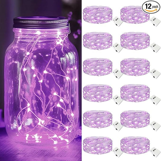 12-Pack Christmas Twinkle Lights, Waterproof for Patio