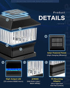 RGB Solar Yard Post Lights, Outdoor LED Caps