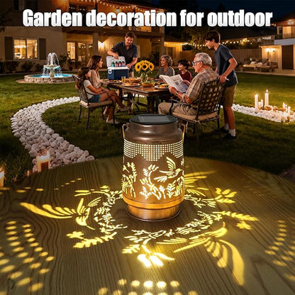 1 Pack Hummingbird Solar Lantern - Outdoor Decorative Solar Lanterns for Garden, Patio and Porch - Waterproof Hanging Lantern for Outside - Perfect Gifts for Women