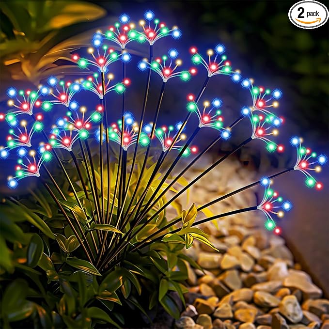 Solar Yard Path Lights 2-Pack, Waterproof