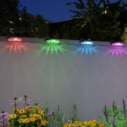Mancra Solar Step Lights Outdoor, Solar Deck Lights Waterproof Outdoor Lighting for Patio Fence Stairs Post Railing Yard and Garden (Color Changing, 16 Pack)