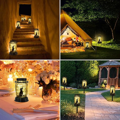 Dog jar Solar Light, Fairy Lantern Garden Lights, jar Bottle Light, Solar Lanterns Outdoor Garden Decor, mom Gift, Grandma Gift, Gifts for Mother
