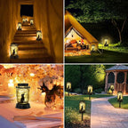 Rustic Butterfly Solar Lanterns for Porch, Waterproof LED