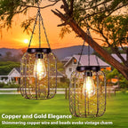 Backyard Solar Yard Lanterns, Rustic Waterproof LED