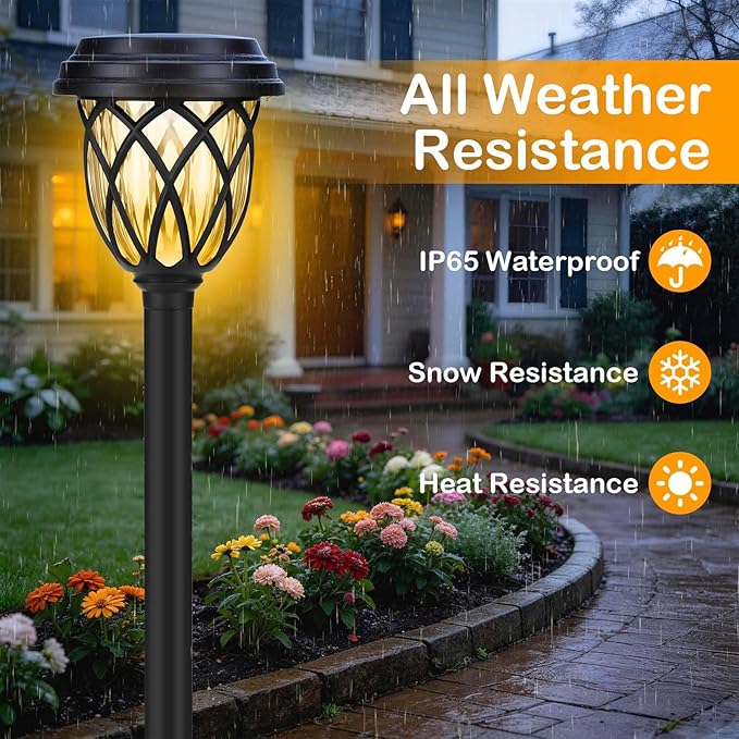 Solar Lights Outdoor 12 Pack Solar Garden Lights Waterproof IP65 Solar Landscape Lights Solar Pathway Lights for Patio, Yard, Driveway Decoration (Warm White